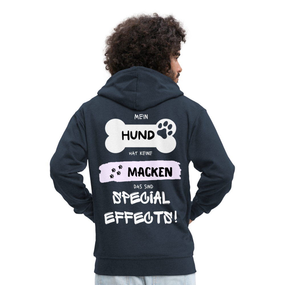 Männer Premium Kapuzenjacke - Hund macken - Navy