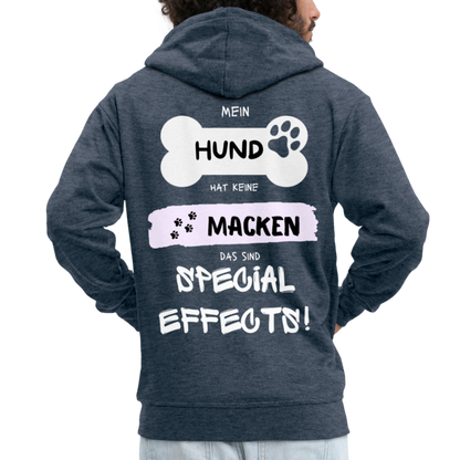 Männer Premium Kapuzenjacke - Hund macken - Jeansblau