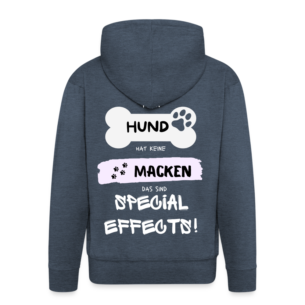 Männer Premium Kapuzenjacke - Hund macken - Jeansblau