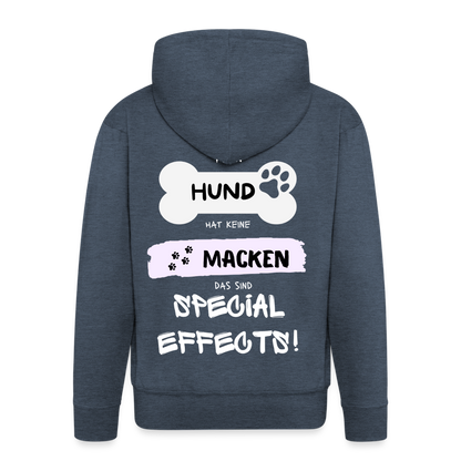 Männer Premium Kapuzenjacke - Hund macken - Jeansblau