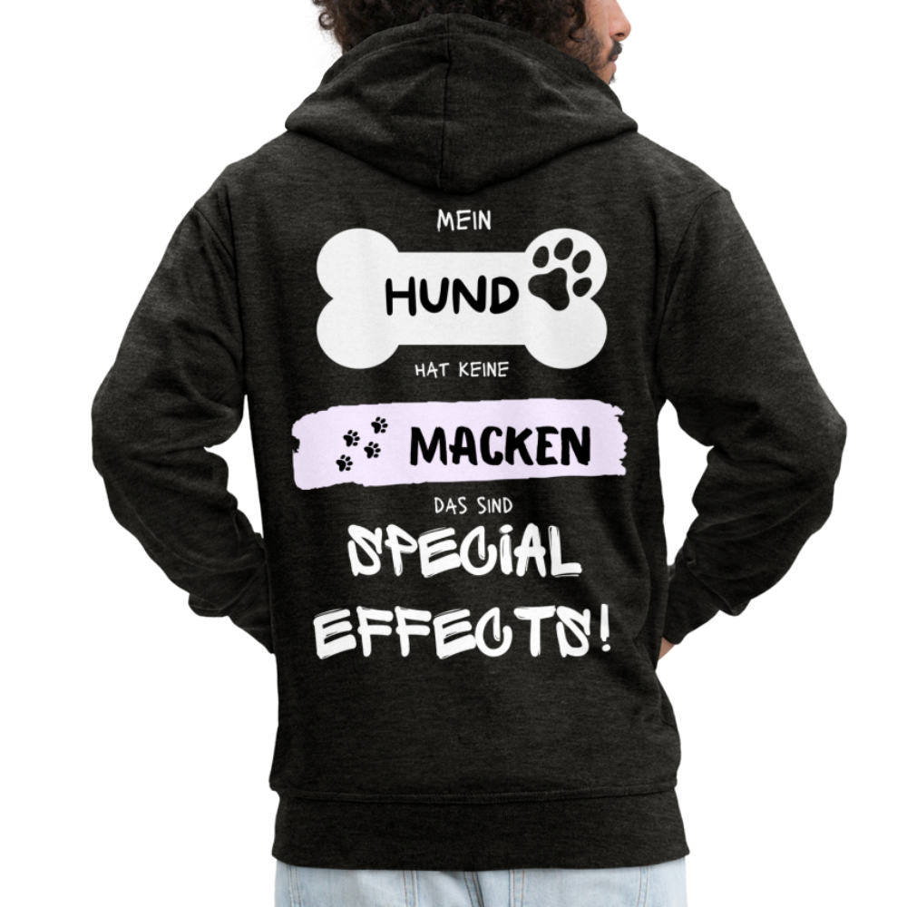 Männer Premium Kapuzenjacke - Hund macken - Anthrazit