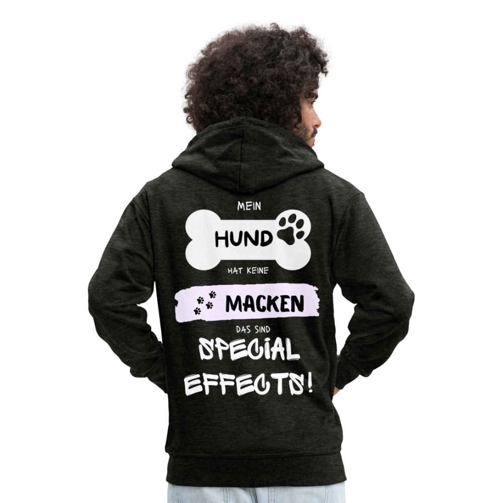 Männer Premium Kapuzenjacke - Hund macken - Anthrazit