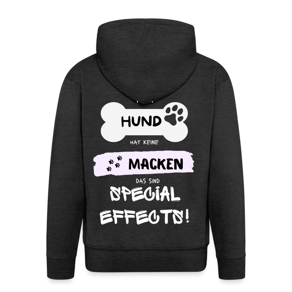 Männer Premium Kapuzenjacke - Hund macken - Anthrazit