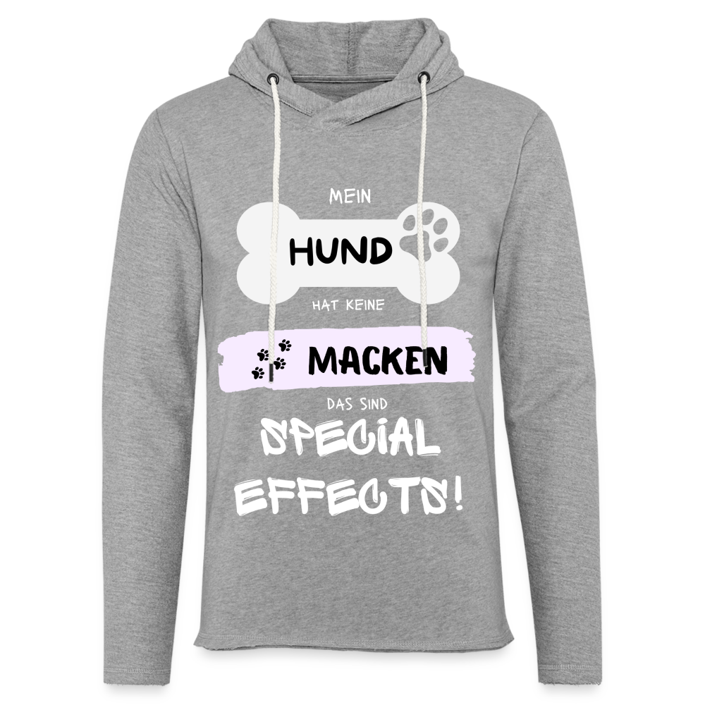 Leichtes Kapuzensweatshirt Unisex - Hund macken - Grau meliert