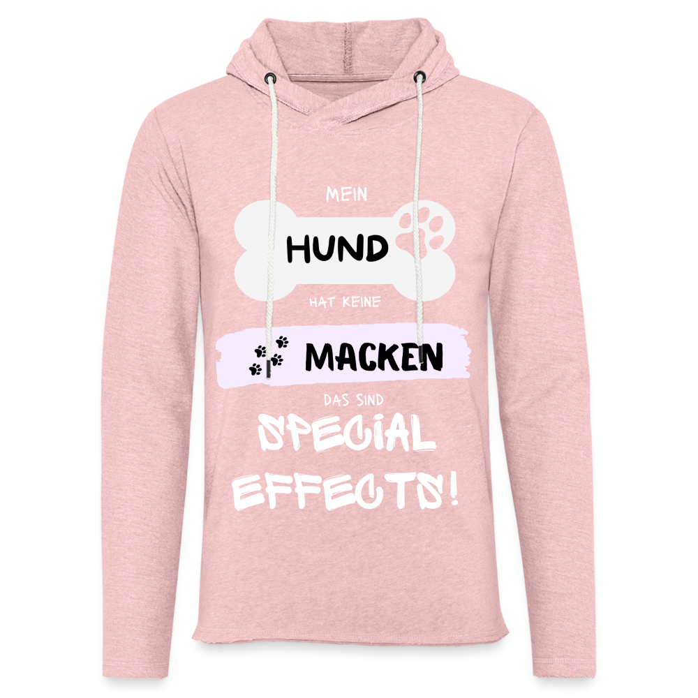 Leichtes Kapuzensweatshirt Unisex - Hund macken - Rosa-Creme meliert