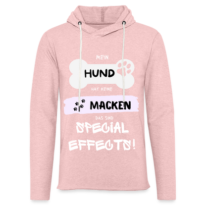 Leichtes Kapuzensweatshirt Unisex - Hund macken - Rosa-Creme meliert