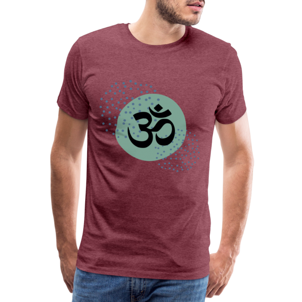 Männer Premium T-Shirt - Yoga - Bordeauxrot meliert