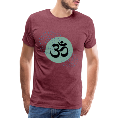 Männer Premium T-Shirt - Yoga - Bordeauxrot meliert