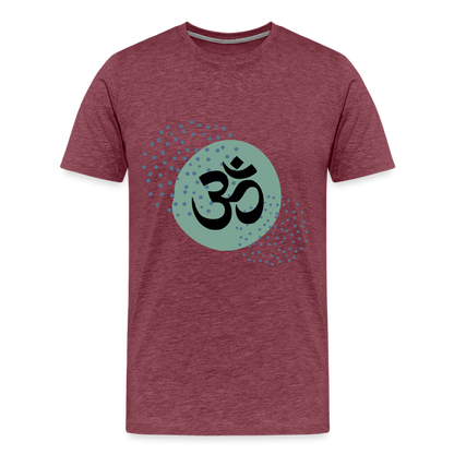 Männer Premium T-Shirt - Yoga - Bordeauxrot meliert