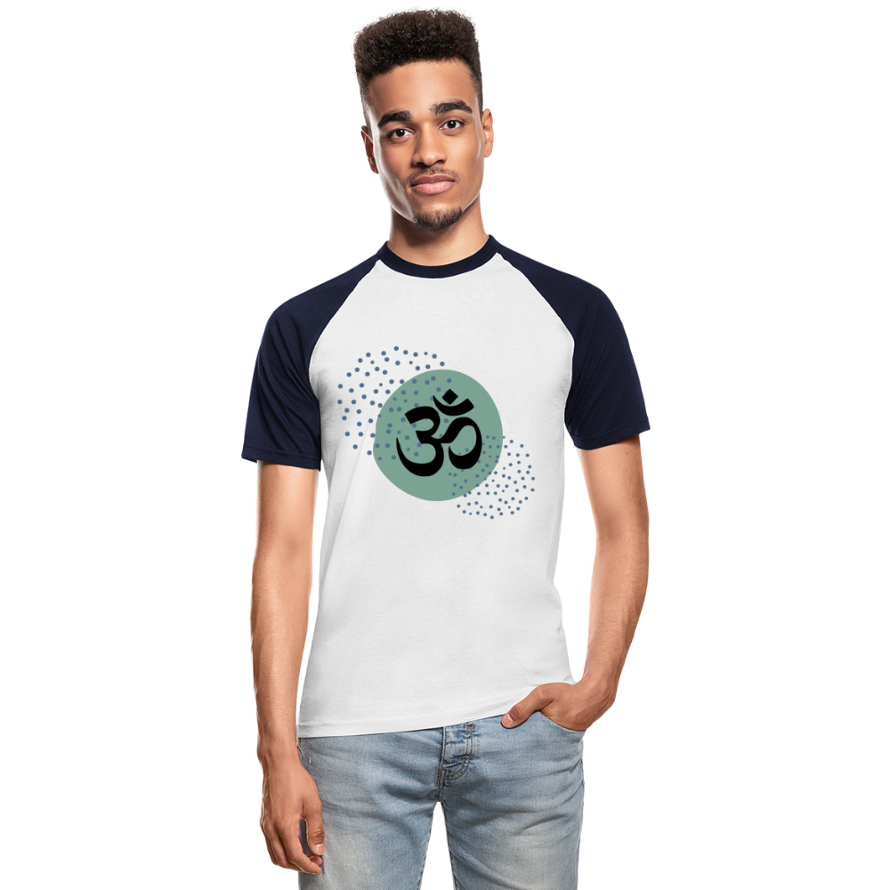 Männer Baseball-T-Shirt - Yoga - Weiß/Navy