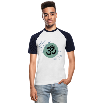 Männer Baseball-T-Shirt - Yoga - Weiß/Navy