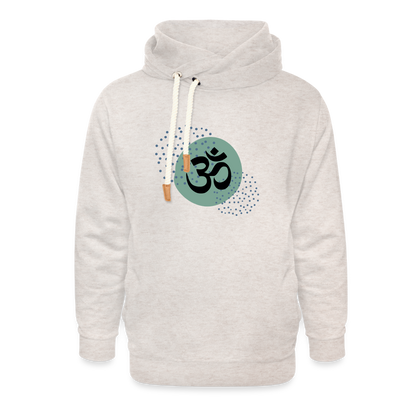 Unisex Schalkragen Hoodie - Yoga - Beige meliert