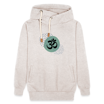 Unisex Schalkragen Hoodie - Yoga - Beige meliert