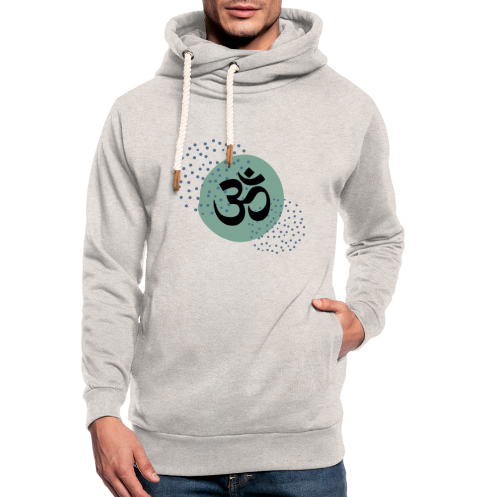 Unisex Schalkragen Hoodie - Yoga - Beige meliert