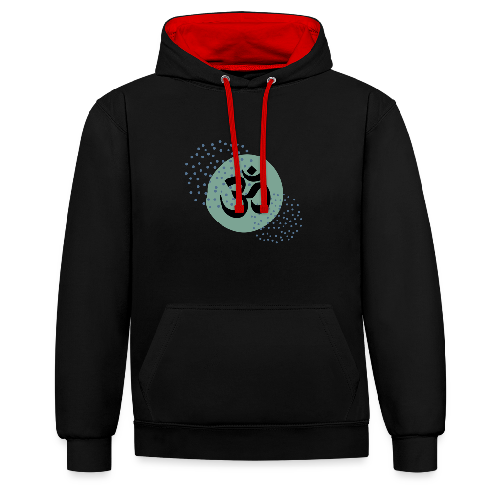 Kontrast-Hoodie - Yoga - Schwarz/Rot