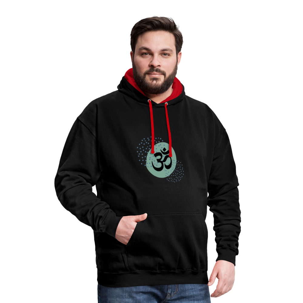 Kontrast-Hoodie - Yoga - Schwarz/Rot