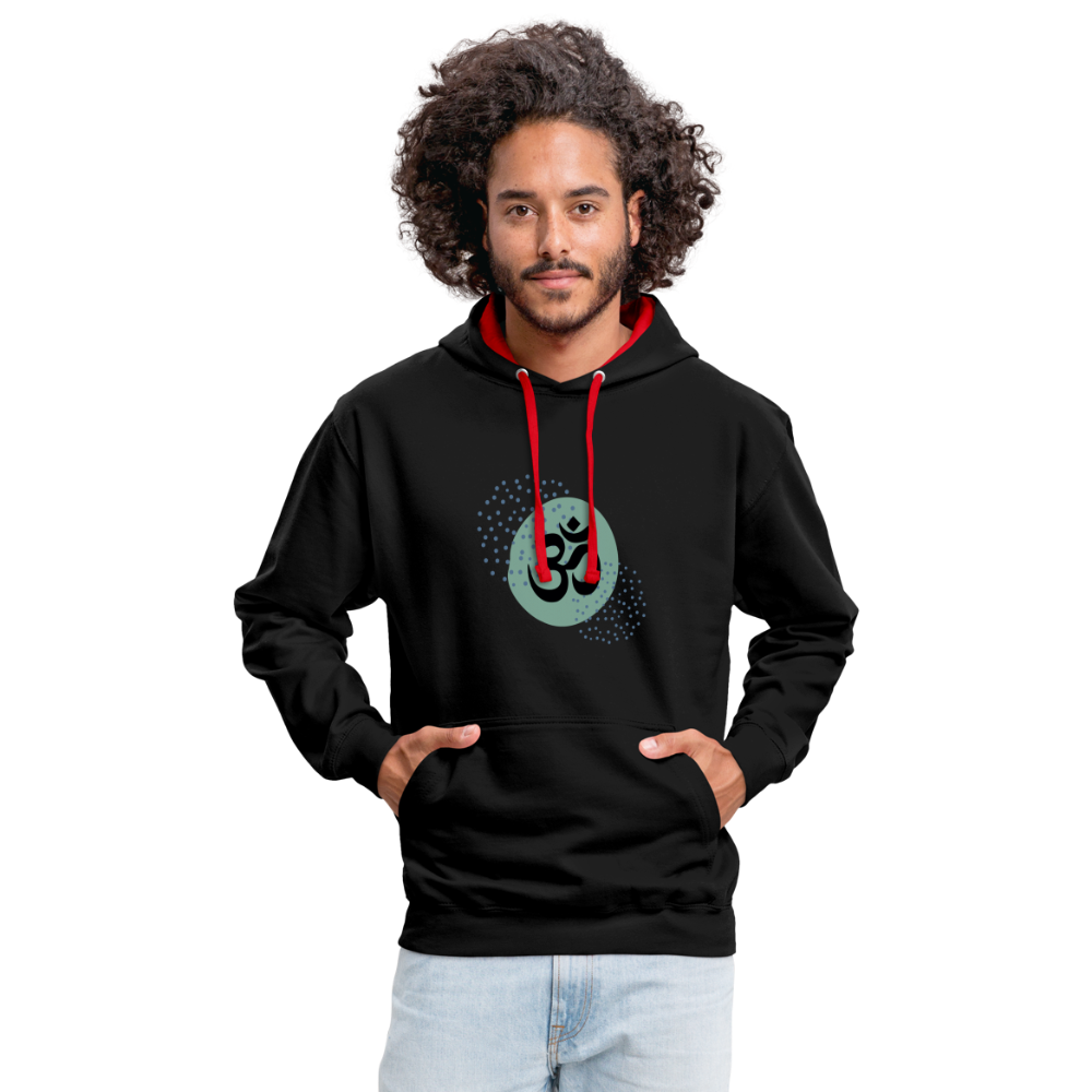 Kontrast-Hoodie - Yoga - Schwarz/Rot