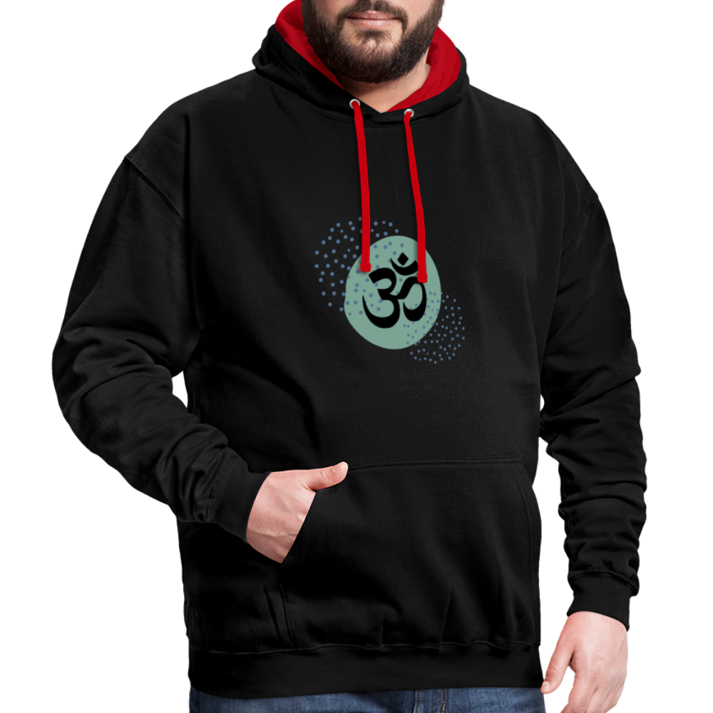 Kontrast-Hoodie - Yoga - Schwarz/Rot