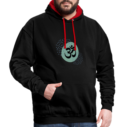 Kontrast-Hoodie - Yoga - Schwarz/Rot