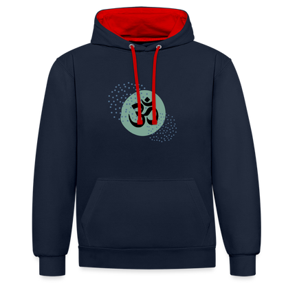 Kontrast-Hoodie - Yoga - Navy/Rot