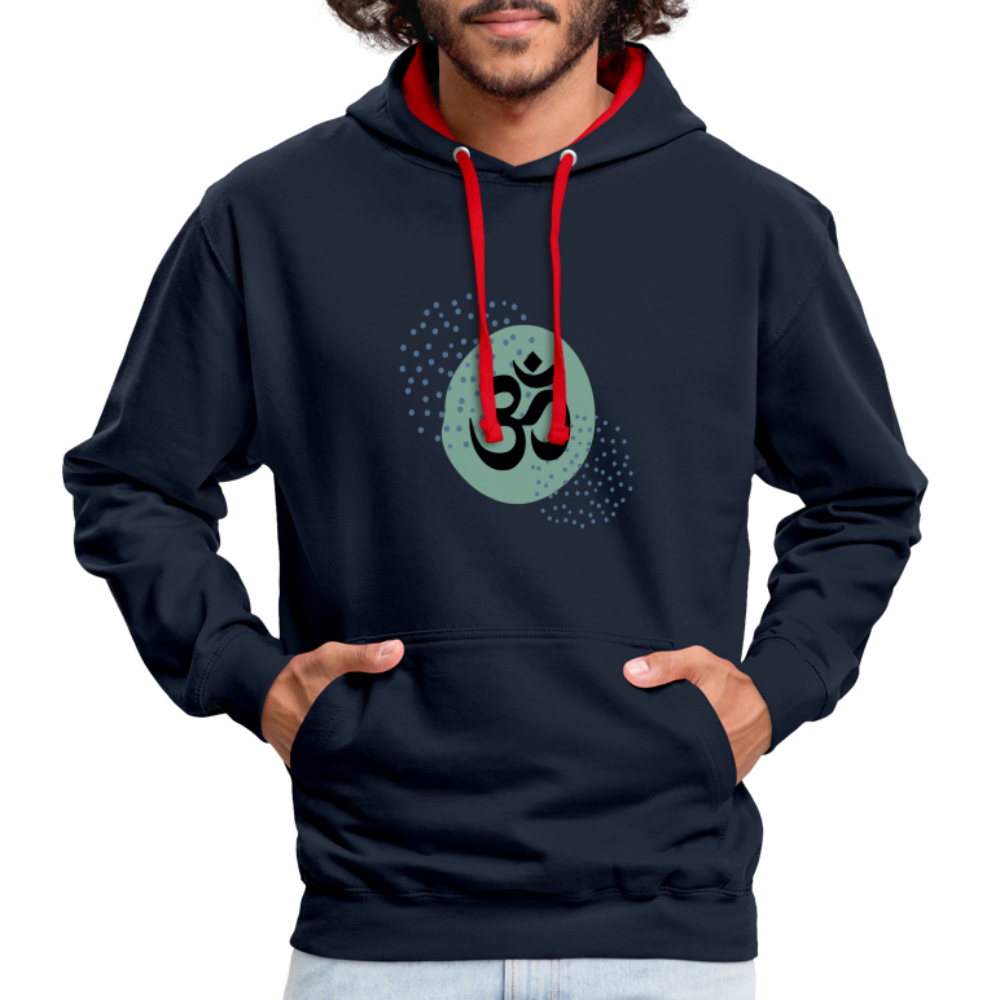 Kontrast-Hoodie - Yoga - Navy/Rot