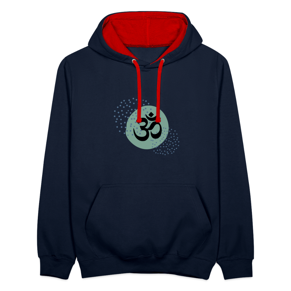 Kontrast-Hoodie - Yoga - Navy/Rot