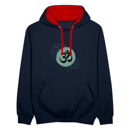 Kontrast-Hoodie - Yoga - Navy/Rot