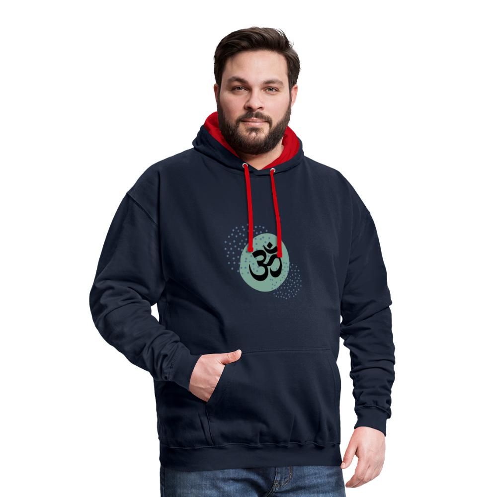 Kontrast-Hoodie - Yoga - Navy/Rot