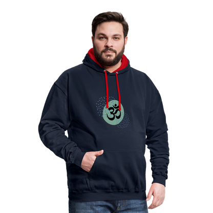 Kontrast-Hoodie - Yoga - Navy/Rot