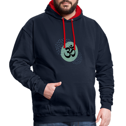 Kontrast-Hoodie - Yoga - Navy/Rot