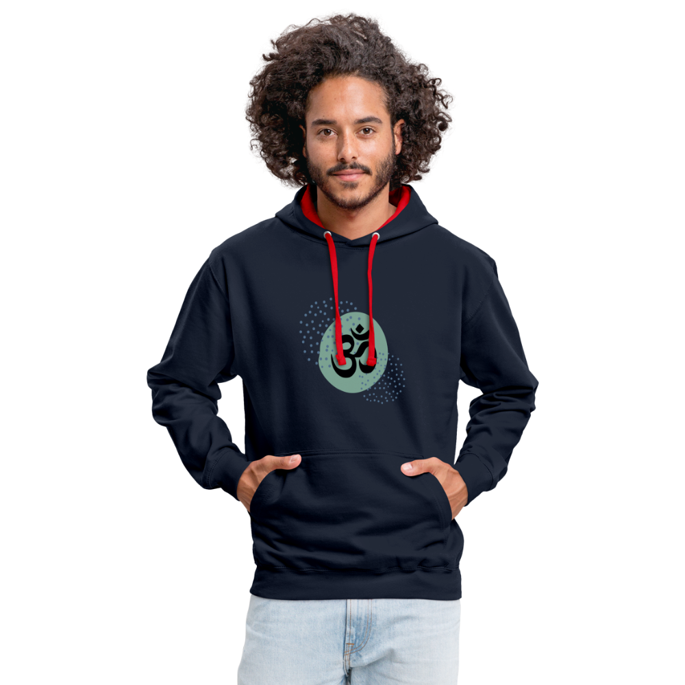 Kontrast-Hoodie - Yoga - Navy/Rot