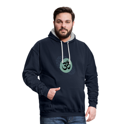 Kontrast-Hoodie - Yoga - Navy/Grau meliert