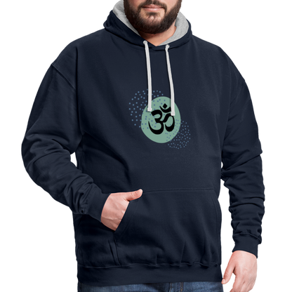 Kontrast-Hoodie - Yoga - Navy/Grau meliert