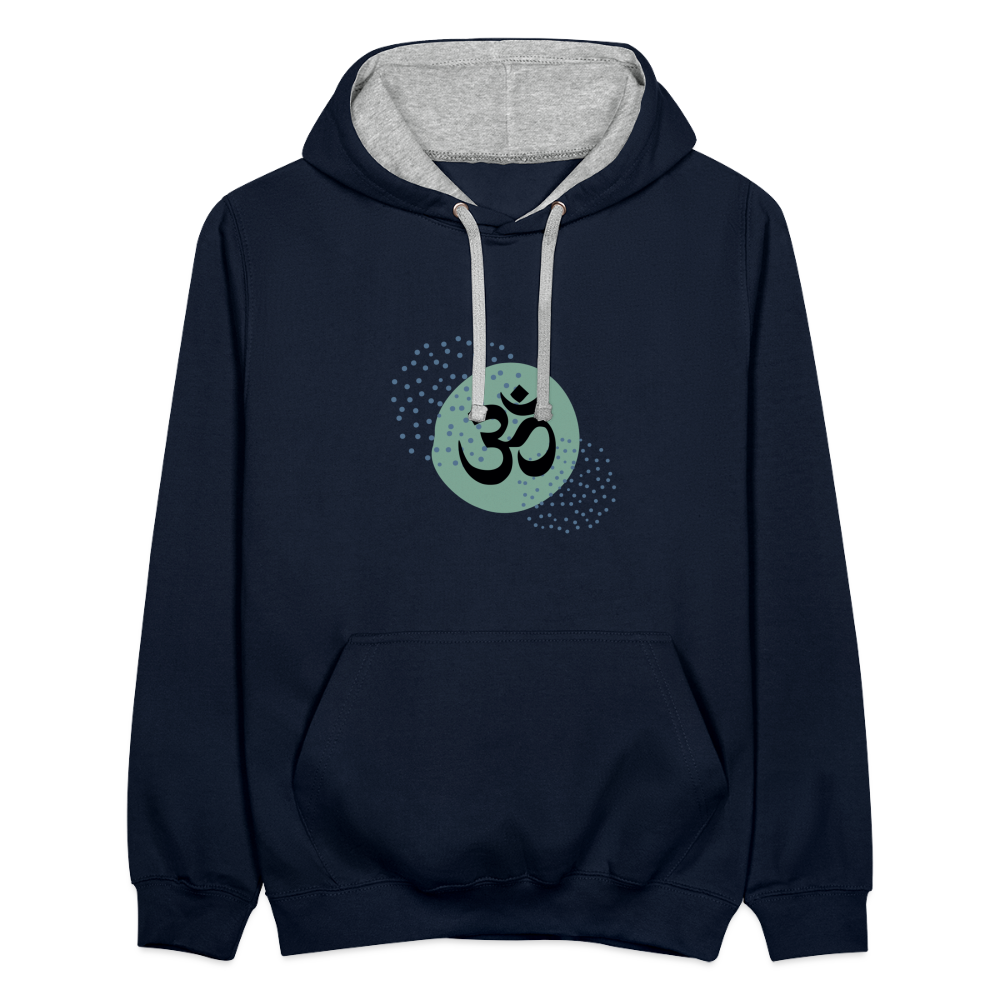 Kontrast-Hoodie - Yoga - Navy/Grau meliert