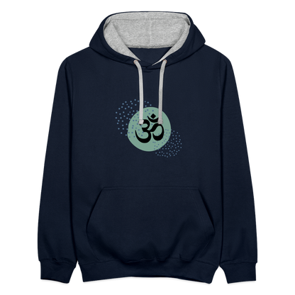 Kontrast-Hoodie - Yoga - Navy/Grau meliert