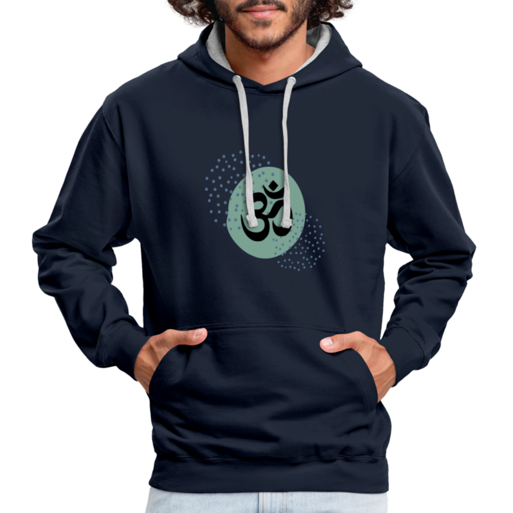 Kontrast-Hoodie - Yoga - Navy/Grau meliert