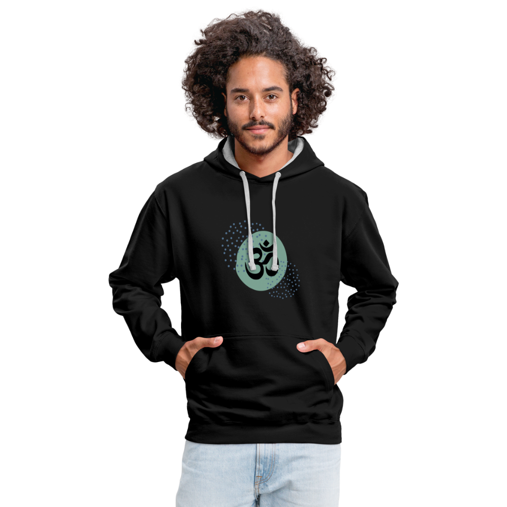 Kontrast-Hoodie - Yoga - Schwarz/Grau meliert