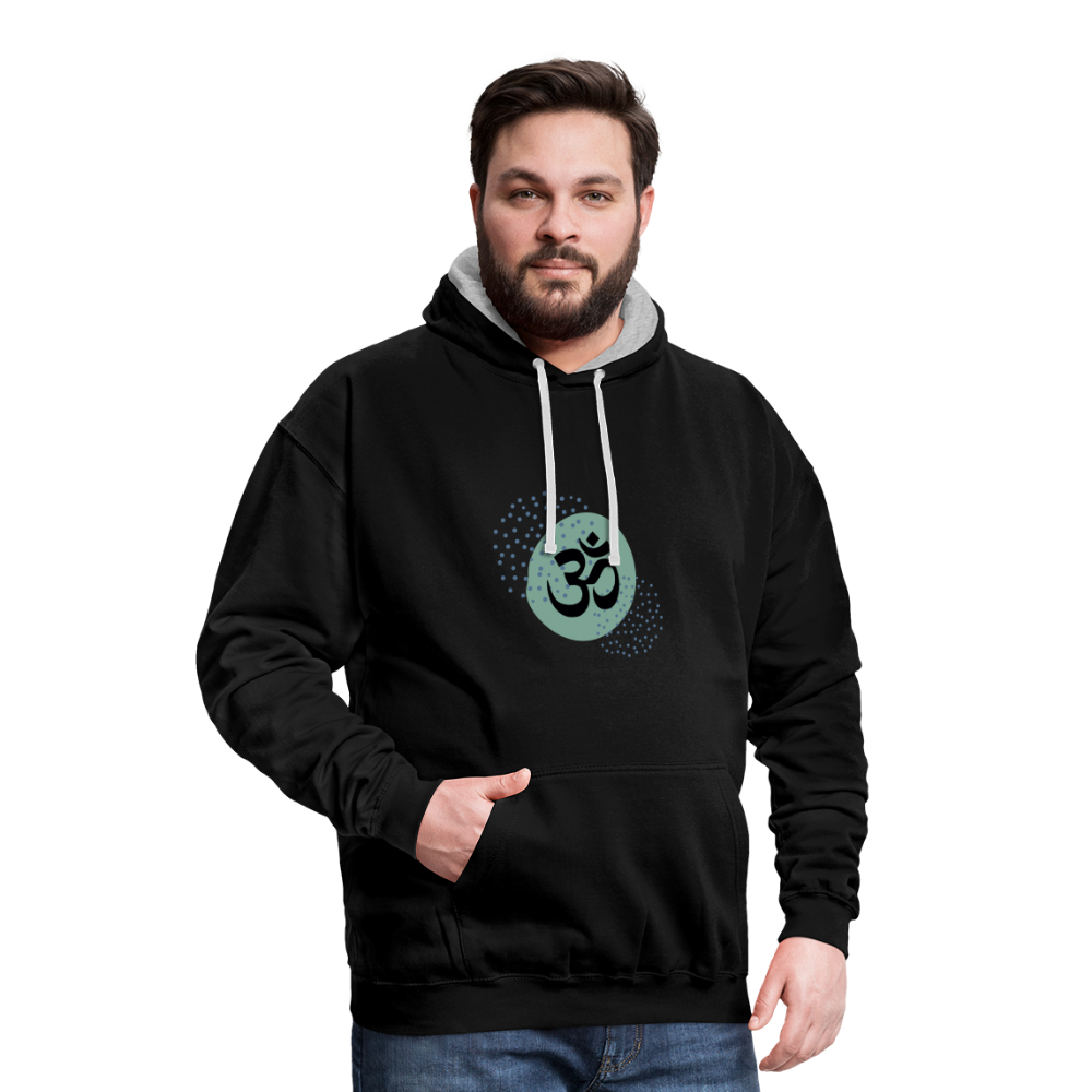 Kontrast-Hoodie - Yoga - Schwarz/Grau meliert