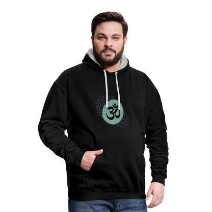 Kontrast-Hoodie - Yoga - Schwarz/Grau meliert