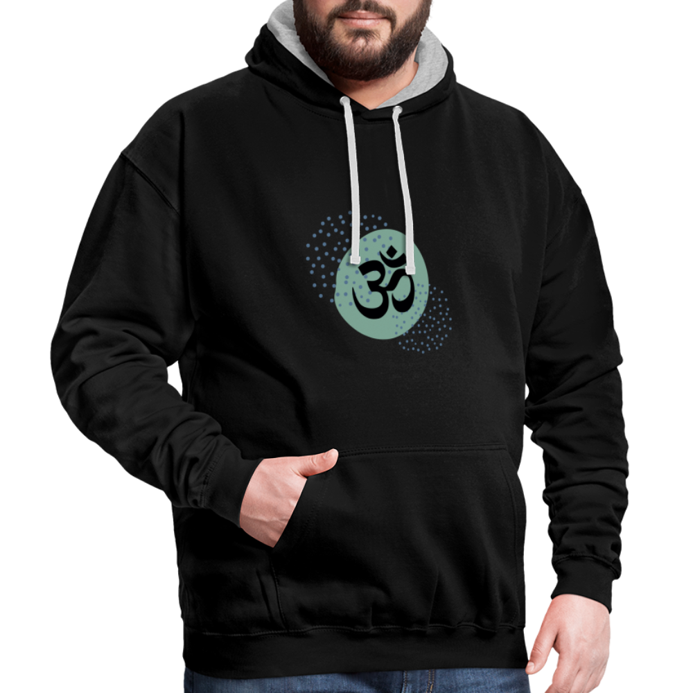 Kontrast-Hoodie - Yoga - Schwarz/Grau meliert