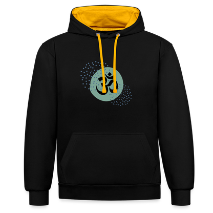 Kontrast-Hoodie - Yoga - Schwarz/Gold