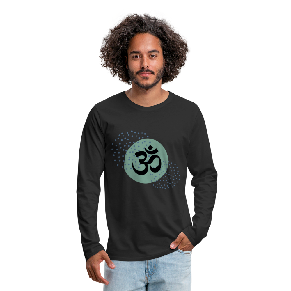 Männer Premium Langarmshirt - Yoga - Schwarz