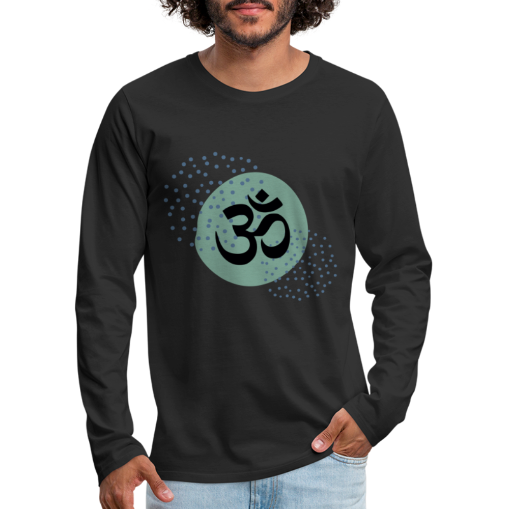 Männer Premium Langarmshirt - Yoga - Schwarz