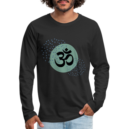 Männer Premium Langarmshirt - Yoga - Schwarz