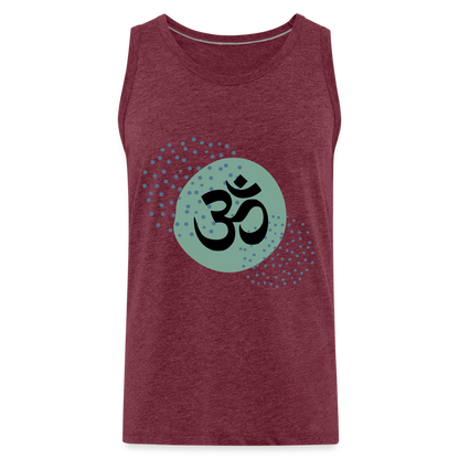 Männer Premium Tank Top - Yoga - Bordeauxrot meliert