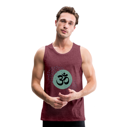 Männer Premium Tank Top - Yoga - Bordeauxrot meliert