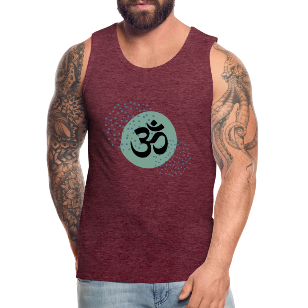 Männer Premium Tank Top - Yoga - Bordeauxrot meliert