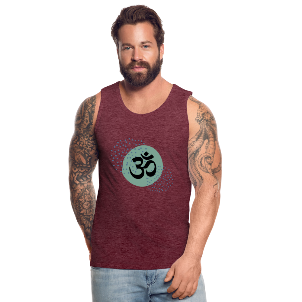 Männer Premium Tank Top - Yoga - Bordeauxrot meliert