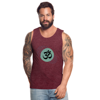 Männer Premium Tank Top - Yoga - Bordeauxrot meliert