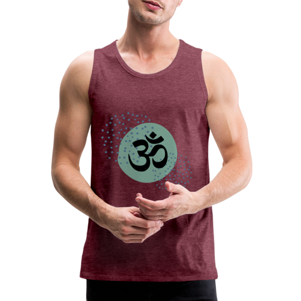 Männer Premium Tank Top - Yoga - Bordeauxrot meliert